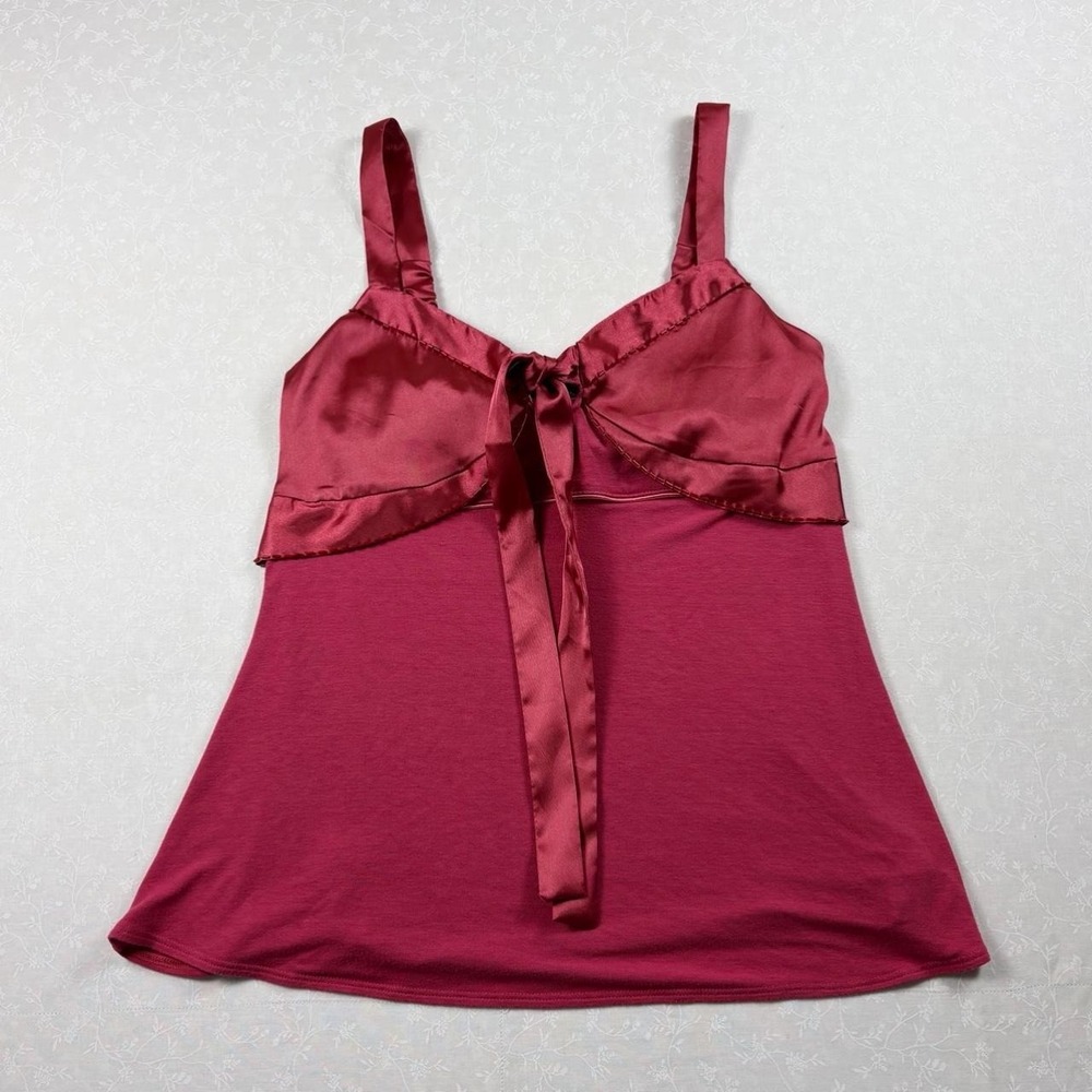 Vintage Moda International Satin Bow Babydoll Top — Size XS